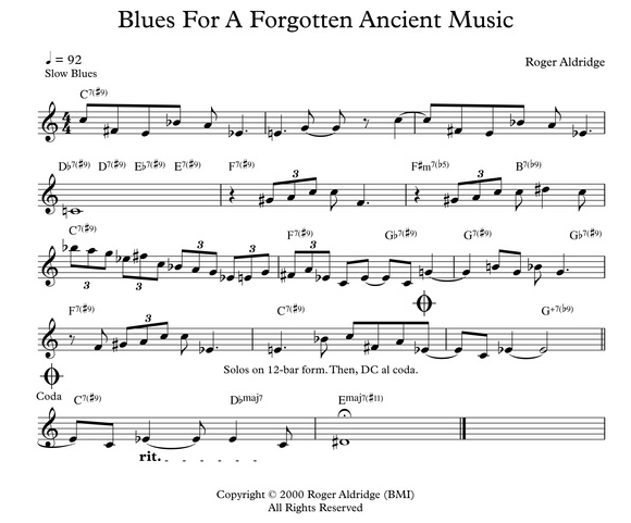 Blues For A forgotten Ancient Music composed by Roger Aldridge