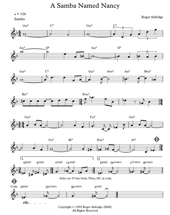 A Samba Named Nancy composed by Roger Aldridge